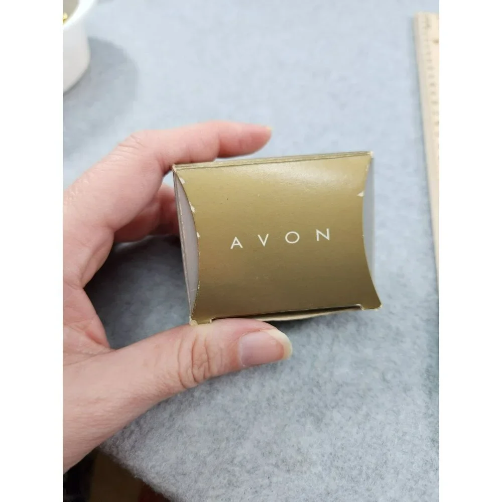 Tea Time Gold‎ & White Novelty Pierced Earrings By Avon  Surgical Steel Posts